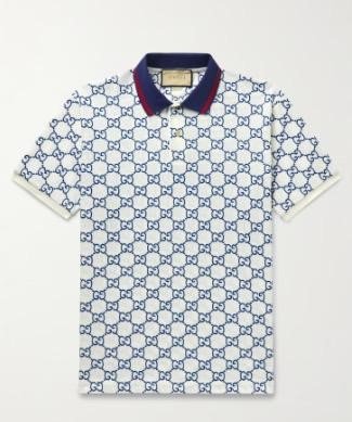 Gucci Embroidered Cotton Polo Shirt 