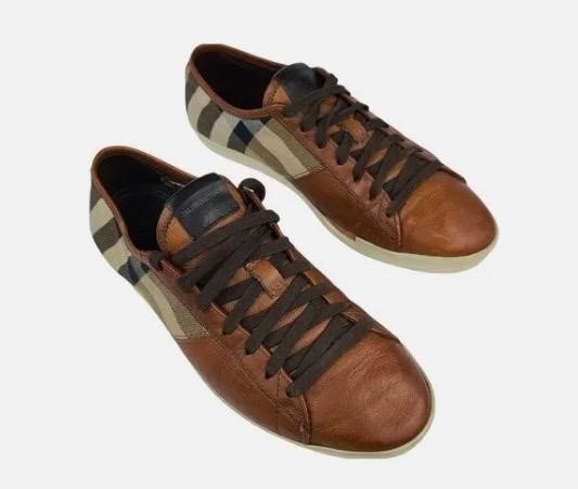 Statement Sneakers: Preloved Burberry Nova Check Low-Top Leather Sneakers