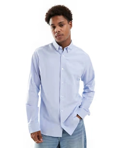 JJ Rebel oxford shirt in blue

