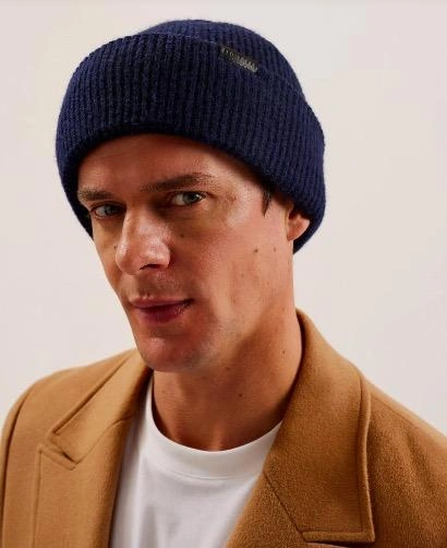Ted Baker Alliiie Ribbed Knit Turn-Up Beanie Hat