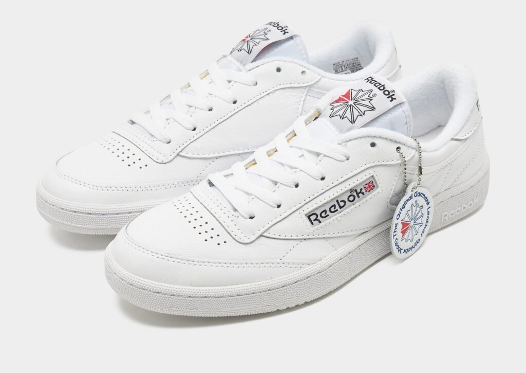 Reebok Club C 85 white leather sneaker, side profile
